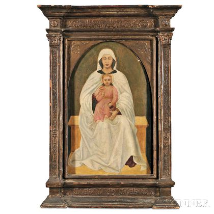 Central European, 19th Century Madonna and Child in a Tabernacle Frame
