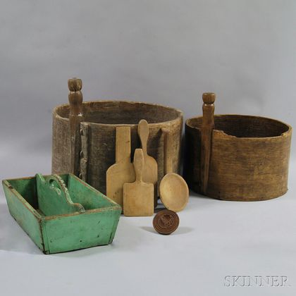 Group of Wood Domestic Items