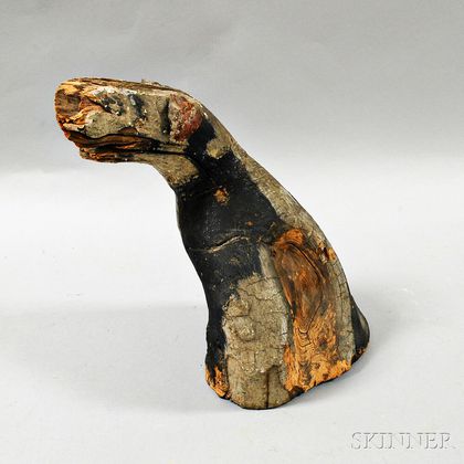 Carved and Painted Driftwood Dog