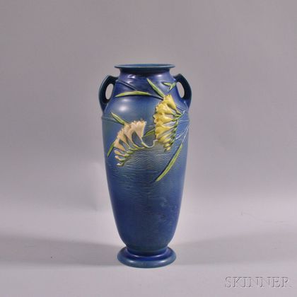 Large Roseville Art Pottery "Freesia" Vase