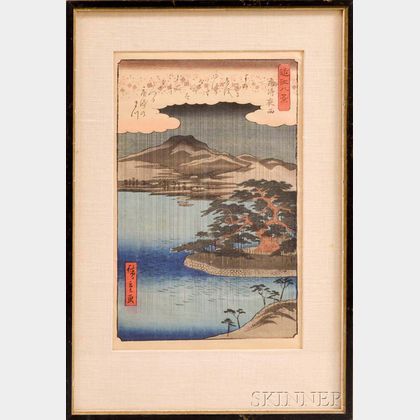 Utagawa Hiroshige (1797-1858),Night Rain at Karasaki