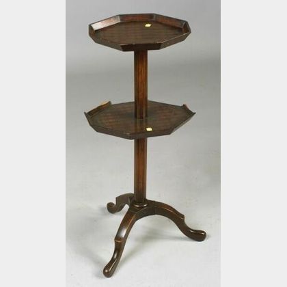 Louis XV/XVI Style Parquetry Inlaid Two-tier Stand