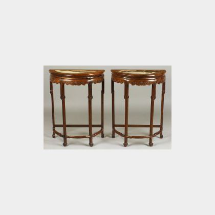 Pair of Demi-lune Tables