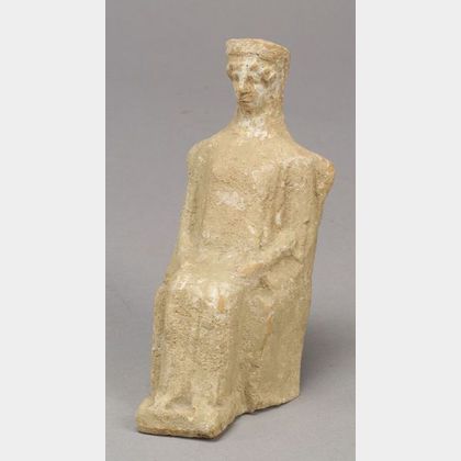 Greek/Boeotia Terra-cotta Figure of a Seated Divinity