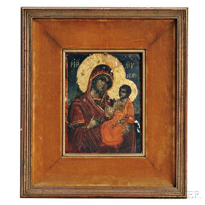 Greek Icon Depicting the Mother and Child