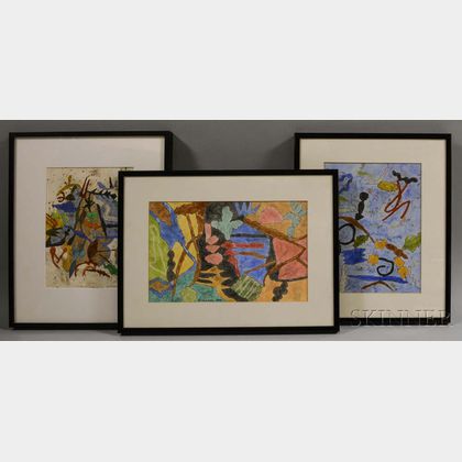 Leonard Edmondson (American, 1916-2002) Three Abstract Watercolors