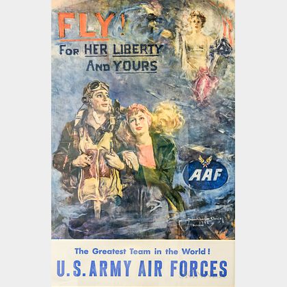 Framed Howard Chandler Christy Fly For Her Liberty And Yours Poster