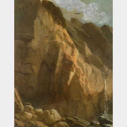 Attributed to Albert Bierstadt (German/American, 1830-1902) Cliffs