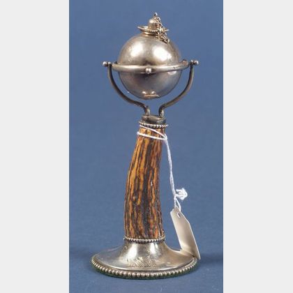 American Sterling Stag Horn Spirit Lamp