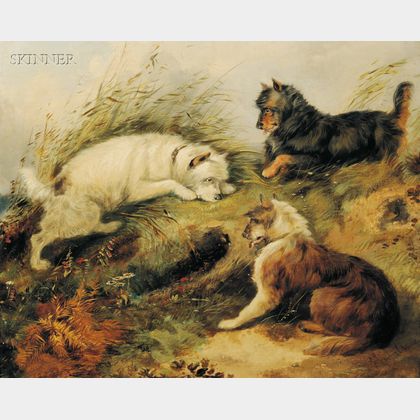 Attributed to Edward Armfield (British, 1817-1896) Scottish Terriers