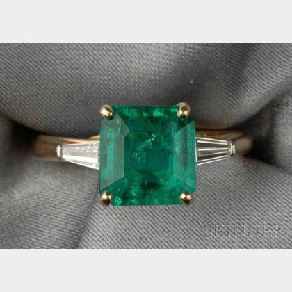 18kt Gold, Emerald, and Diamond Ring, Cartier