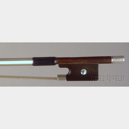French Silver Mounted Violin Bow, Cuniot-Hury Workshop, c. 1900