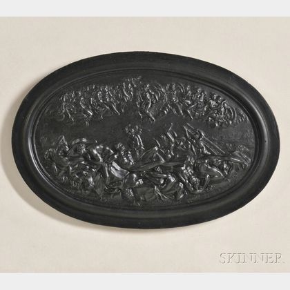 Wedgwood Black Basalt Self-framed Oval Plaque