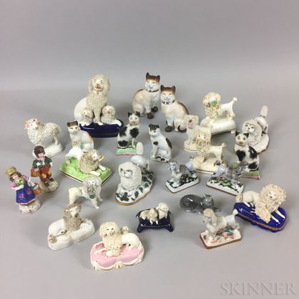 Twenty-five Staffordshire Ceramic Mostly Animal Figures