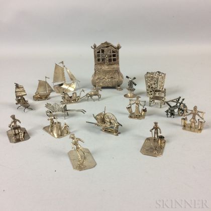 Group of Dutch Silver Miniature Figurines