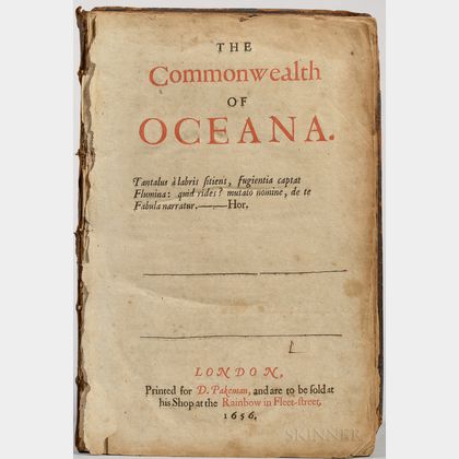 Harrington, James (1611-1677) The Commonwealth of Oceana.