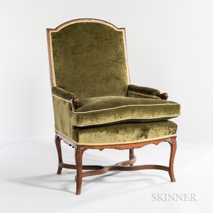 Louis XV-style Fruitwood Fauteuil