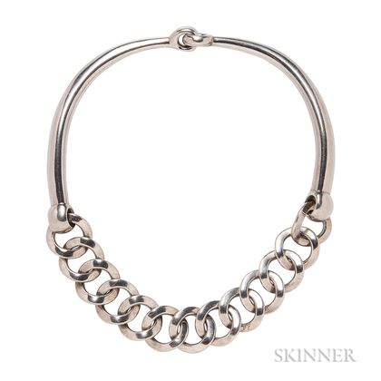 Sterling Silver Curb-link Necklace, Hermes