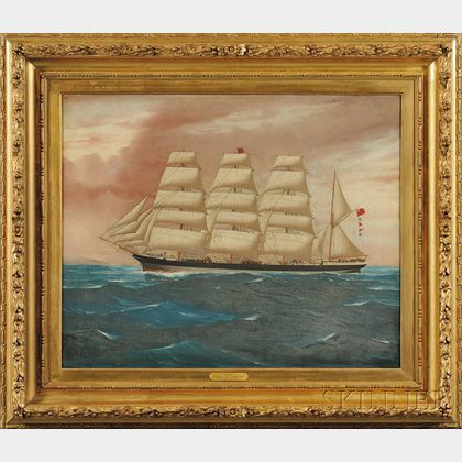 Attributed to William Howard Yorke (Anglo/American, 1847-1921) Portrait of the Ship Cissie.