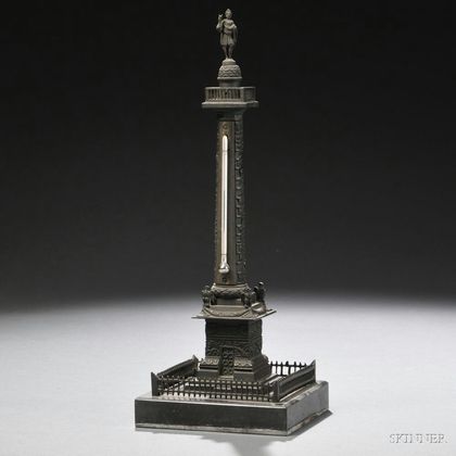 Grand Tour Bronze Desk Thermometer Model of Trajan's Column