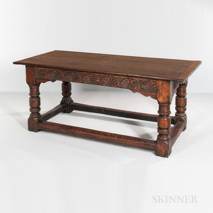Jacobean Carved Oak Refectory Table