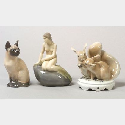 Three Royal Copenhagen Porcelain Figures