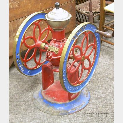 Large Painted Enterprise Mfg. Cast Iron Coffee Mill/Grinder