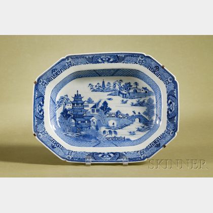 Nanking Porcelain Blue and White Serving Platter