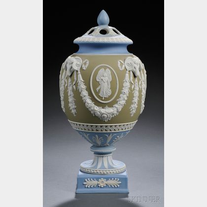 Wedgwood Three-color Jasper Dip Potpourri Vase and Covers