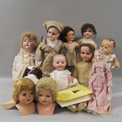 Collection of Assorted Dolls and Doll Parts