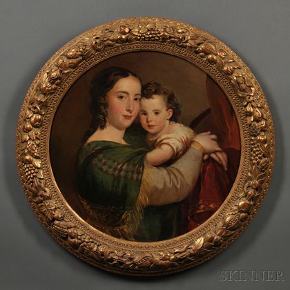 Attributed to Thomas Sully (Pennsylvania/England, 1783-1872) Portrait of Louisa Catherine Carroll (1809-?) and Her Child.