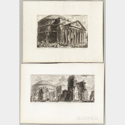 Giovanni Battista Piranesi (Italian, 1720-1778) Six Engravings of Views and Plans of The Pantheon