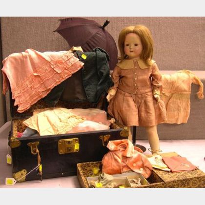Effanbee &#34;Rosemary&#34; Mama-type doll with Trunk and Wardrobe