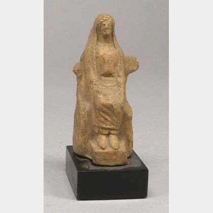 Etruscan Terracotta Figure of a Seated Divinity