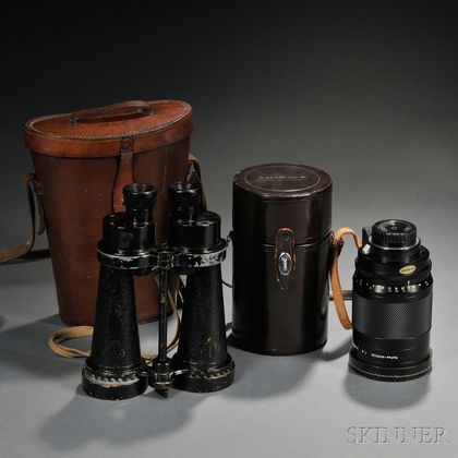 Nikkor Lens and a Pair of Barr & Stroud Binoculars
