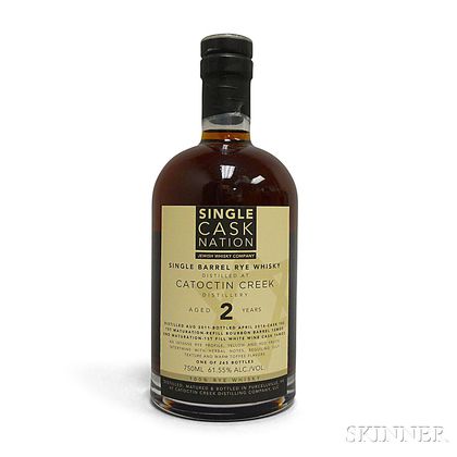 Catoctin Creek Single Barrel Rye Whiskey 2 Years Old, 1 750ml bottle 