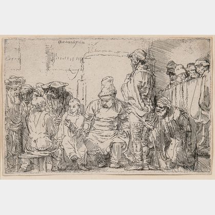 Rembrandt van Rijn (Dutch, 1606-1669) Christ Seated Disputing with the Doctors