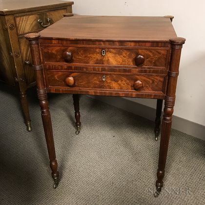 Federal-style Mahogany Two-drawer Worktable