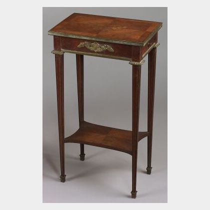 Louis XVI Style Marquetry Inlaid and Gilt Bronze Mounted Gueridon