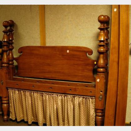 Country Classical Pine and Cherry Turned Post Bed