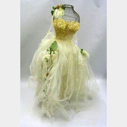 Miniature Embellished Wire Framed Female Dress Form
