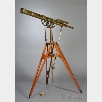 4-inch Floor Standing Brass Telescope by A. Ross