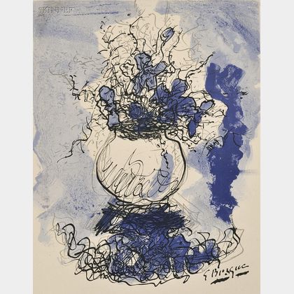 After Georges Braque (French, 1882-1963) Bouquet fleurs à l'aquarelle