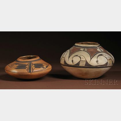 Two Zuni Painted Pottery Seed Jars