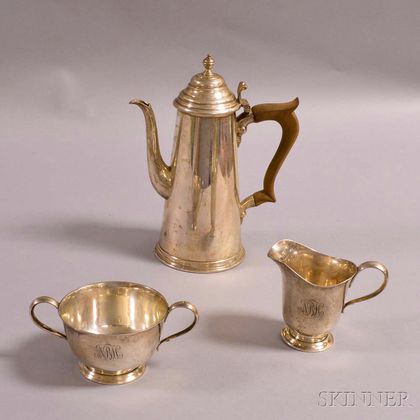 Assembled Three-piece Sterling Silver Coffee Set
