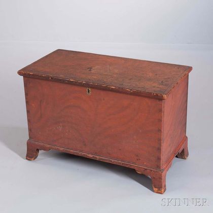 Small Grain-painted Pine Six Board Chest