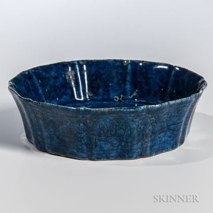 Blue-glazed Brush Washer