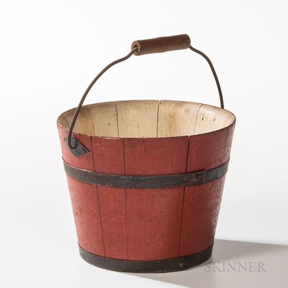 Shaker Red-painted Berry Pail