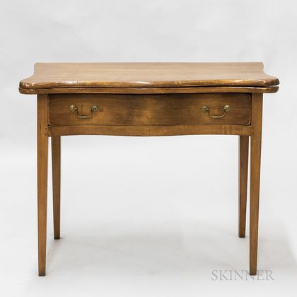 Federal-style Maple Serpentine-front One-drawer Card Table