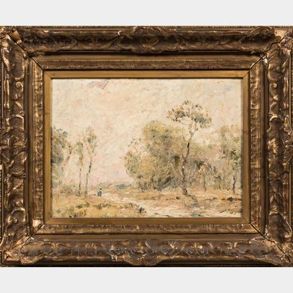 Joseph Henry Boston (American, 1860-1954) Impressionist Landscape with Figure on a Path